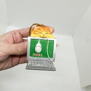 Danbury Mint Gary Patterson Cat Ornament Christmas Holiday Fat Ginger Computer